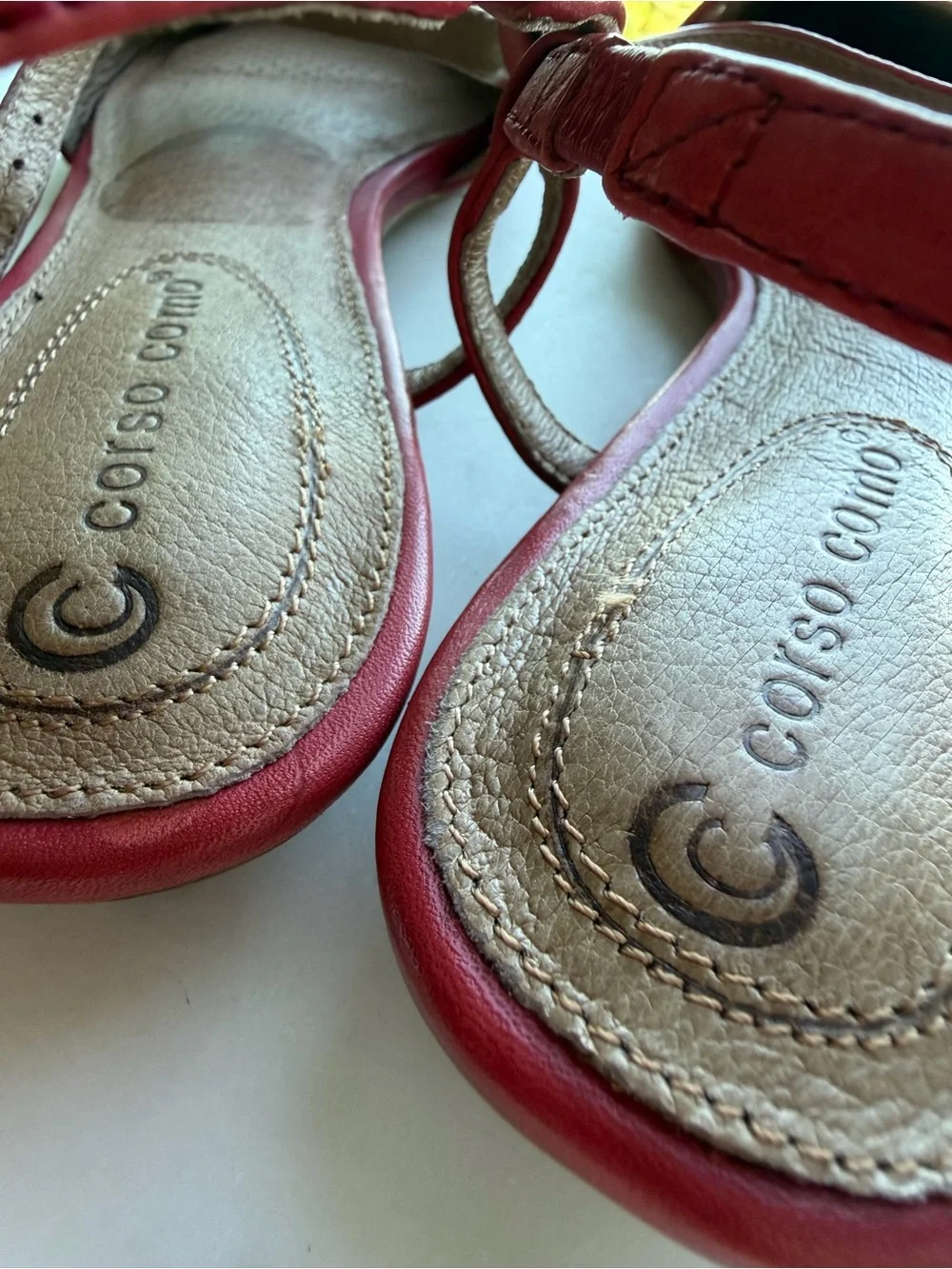 EUC CC Corso Como Pointy Toe Leather Slingback Flats - Size 7M (fit like 6.5)